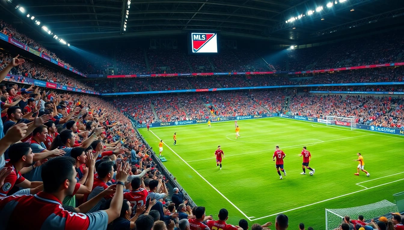 Exciting moment in giải vô địch quốc gia mỹ with players in action and enthusiastic fans.