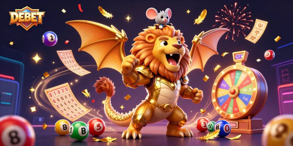 Experience exhilarating wins with DEBET’s vibrant and dynamic casino gaming illustration.