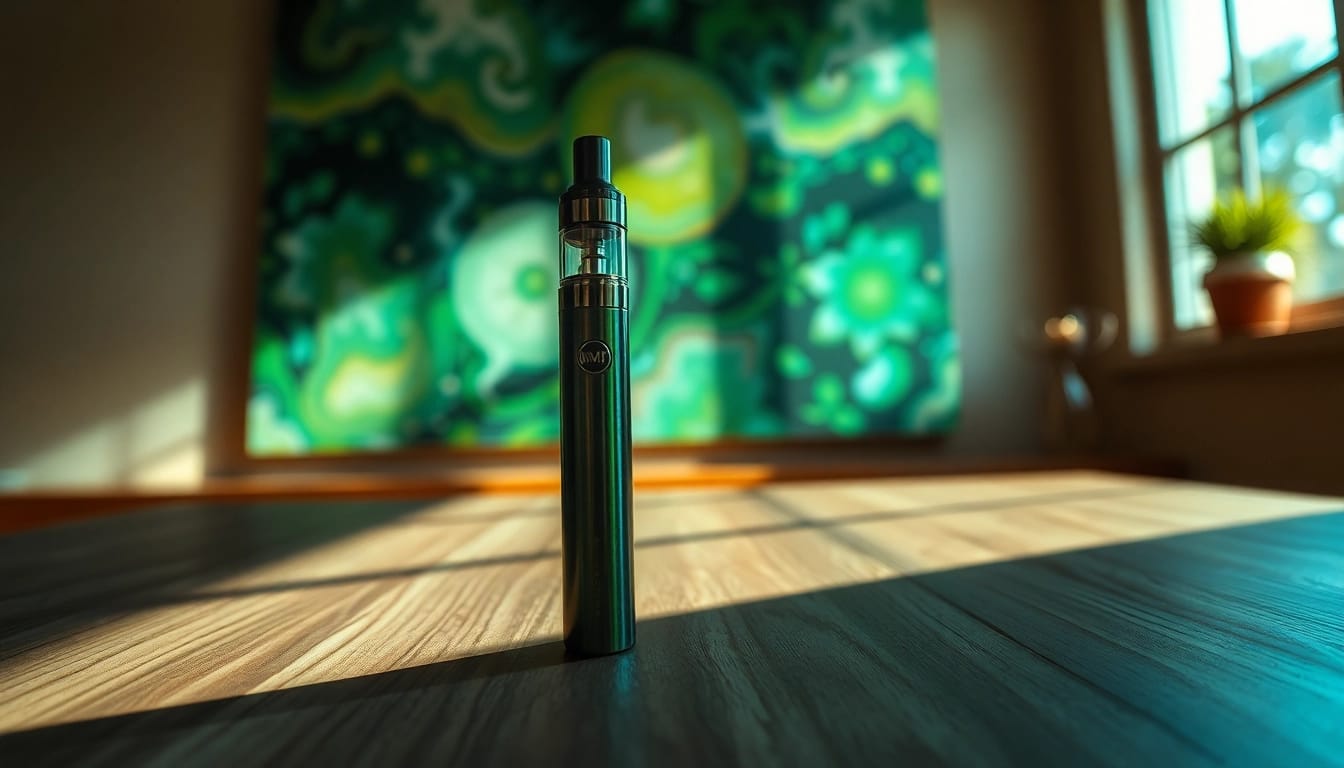 Find out where to buy dmt with this elegant DMT vape pen displayed in a warm setting.