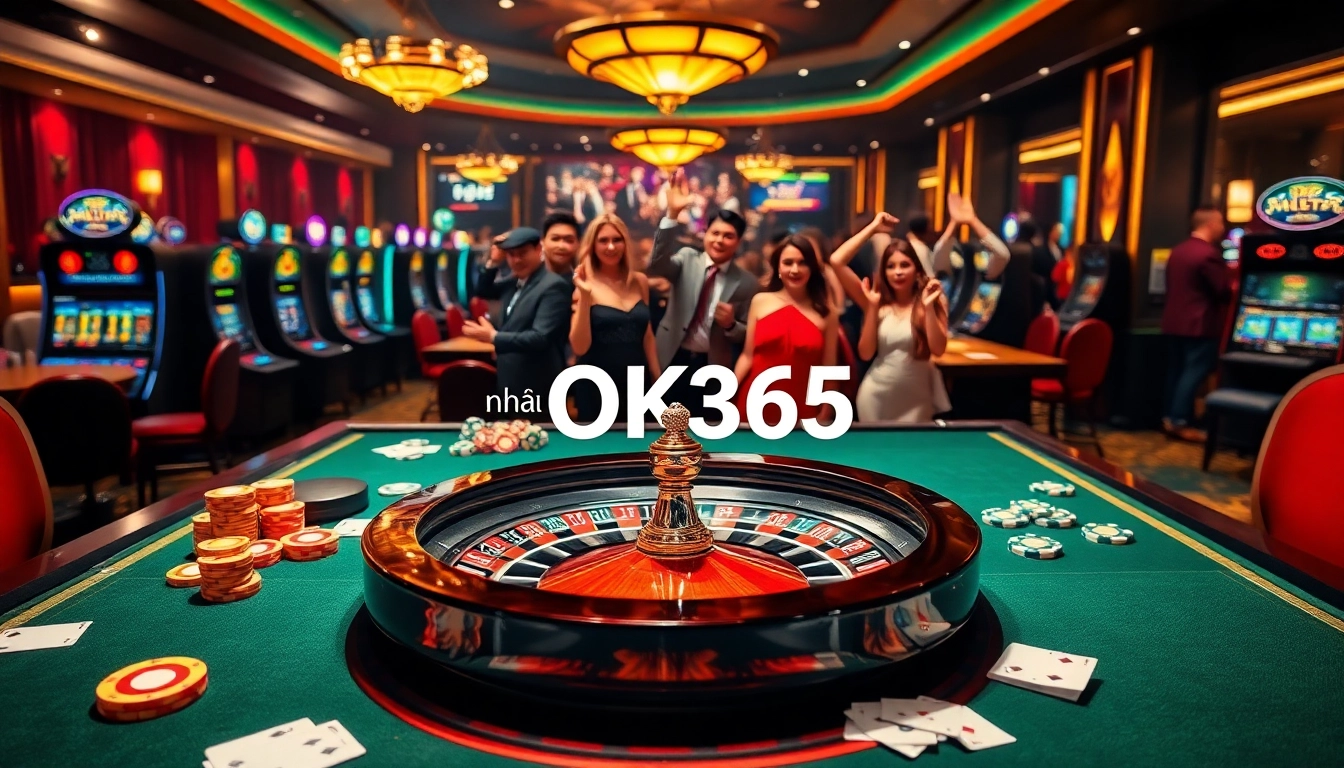 Experience dynamic gambling at nhà cái OK365 with vibrant casino games and excited players.