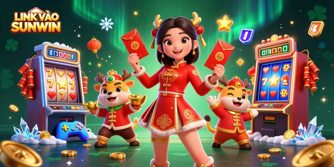 Play and win with excitement at LINK VÀO SUNWIN's vibrant 3D casino games illustration.