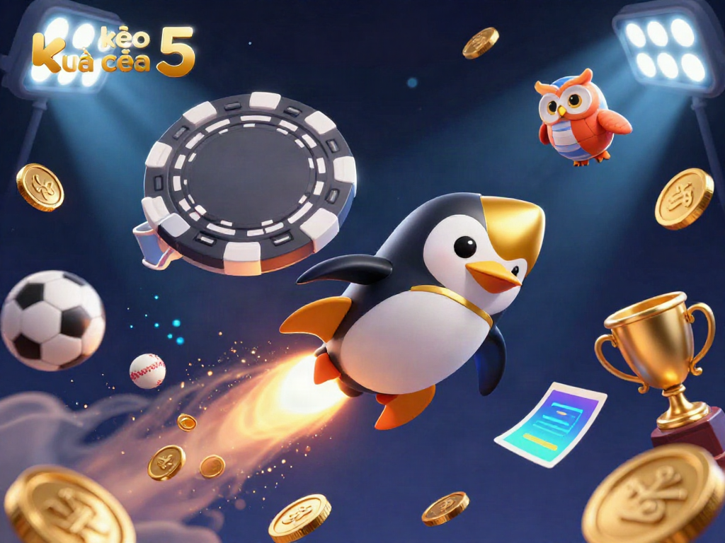 Experience fast-paced action with kèo nhà cái 5 as a golden penguin navigates a dynamic casino universe.