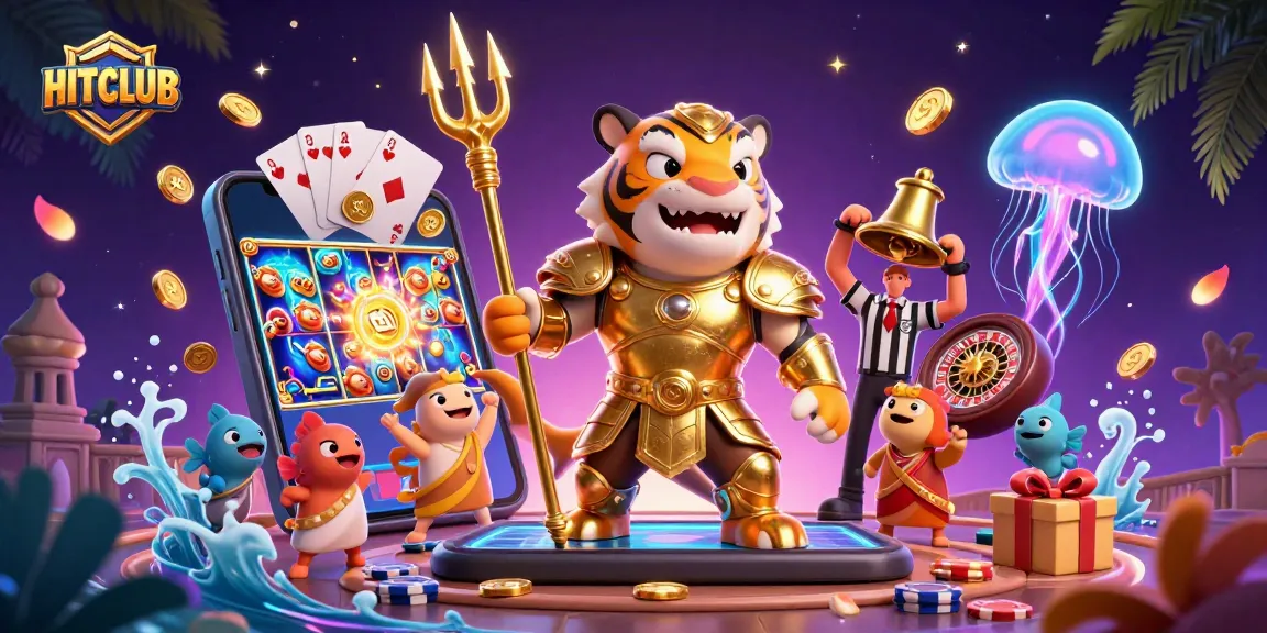 Engage in HITCLUB's thrilling underwater casino experience with dynamic gameplay elements and colorful characters.