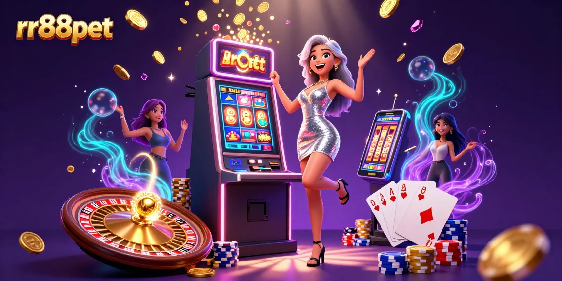 Spin and win at rr88pet with a dazzling jackpot celebration featuring exciting casino elements