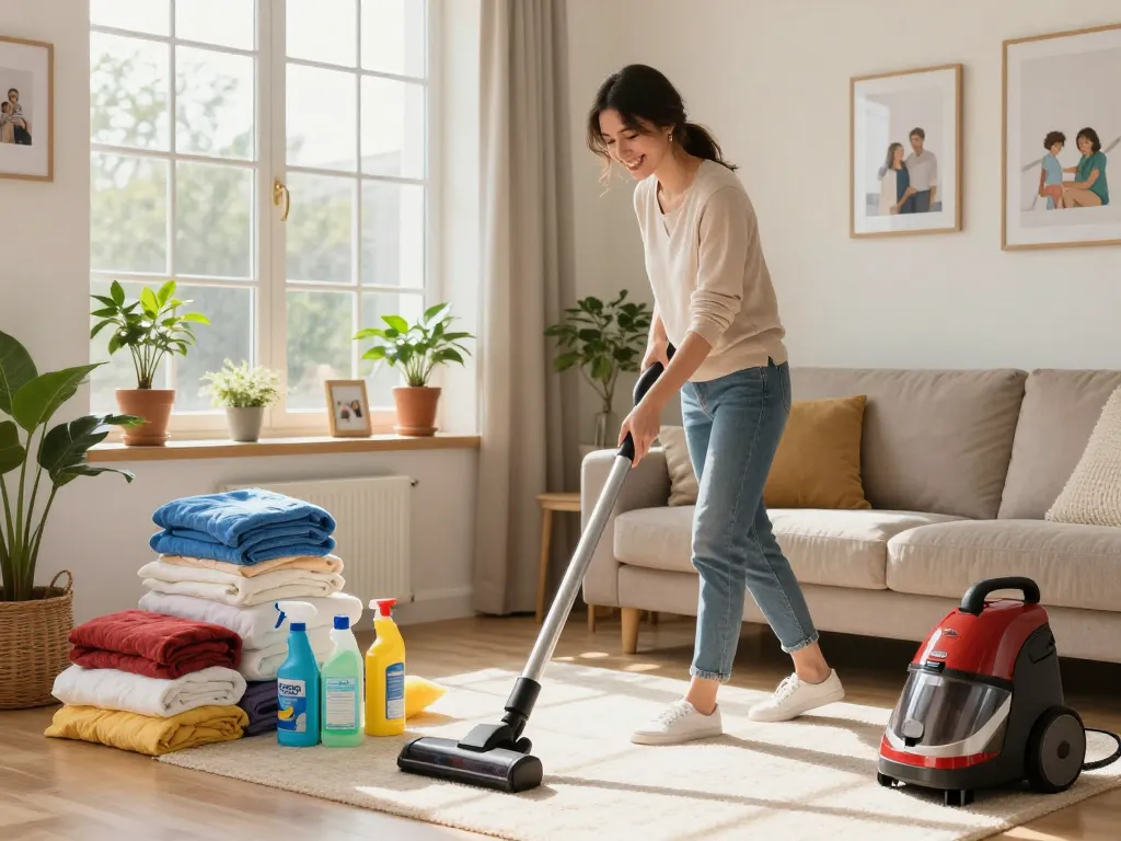 Organizing the home with cleaning supplies, showcasing tips for více na webu.