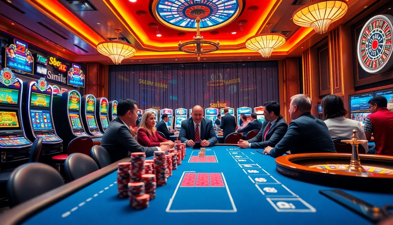 Experience the excitement of casino gaming at https://ku88it.com/ with vibrant slot machines and engaging players.