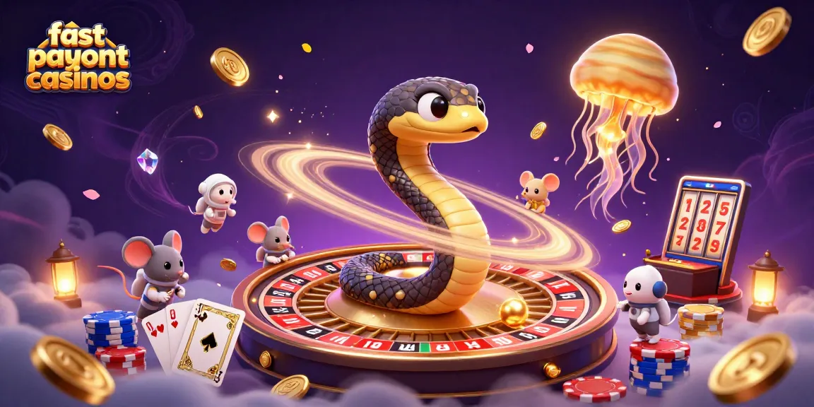 Engage with fast payout casinos featuring dynamic casino elements in a vibrant cosmic scene.