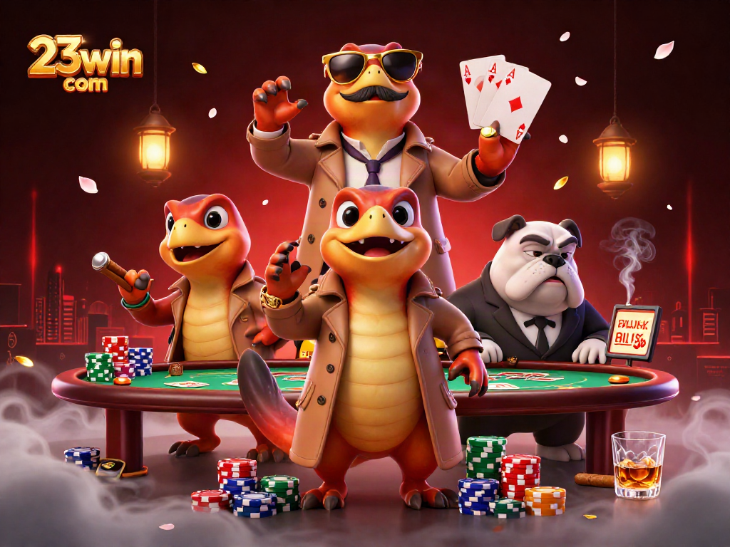 Experience the thrill of 23win com as raptors cleverly attempt entry into a VIP casino lounge.