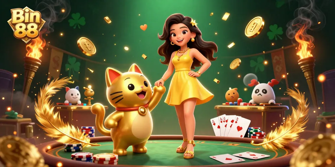 Experience thrilling poker action with Bin 88, showcasing vibrant characters and a lively casino atmosphere.
