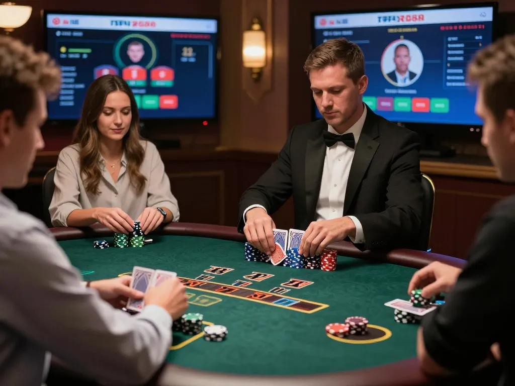 Engaging players at RR88 online casino enjoy a live dealer blackjack game, showcasing exciting gameplay dynamics.
