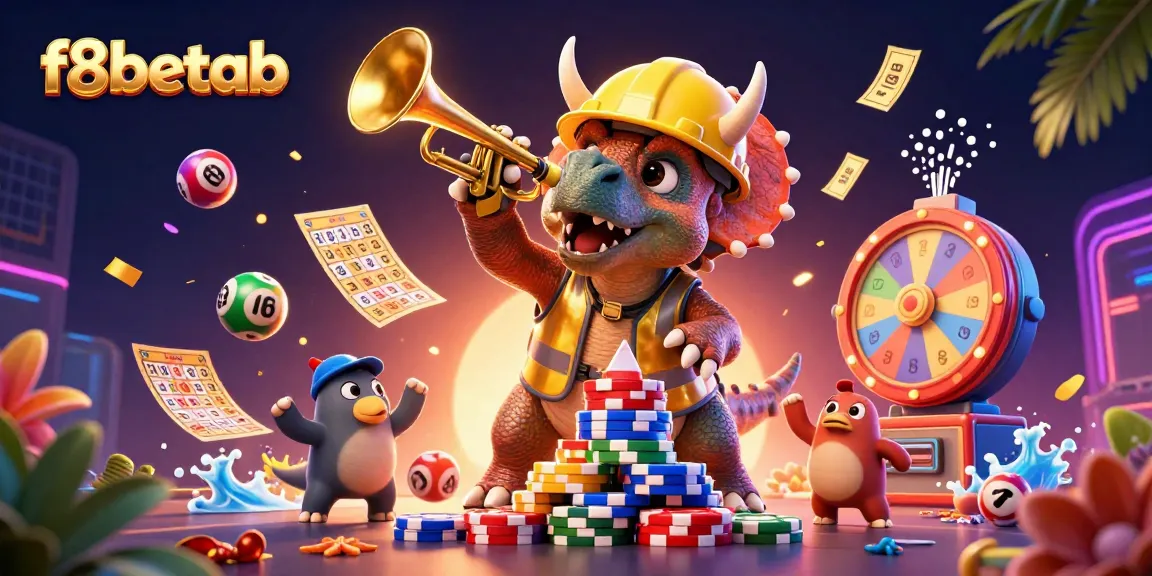 Engage in exciting gameplay with f8betab featuring a 3D triceratops and lottery elements for thrilling betting.